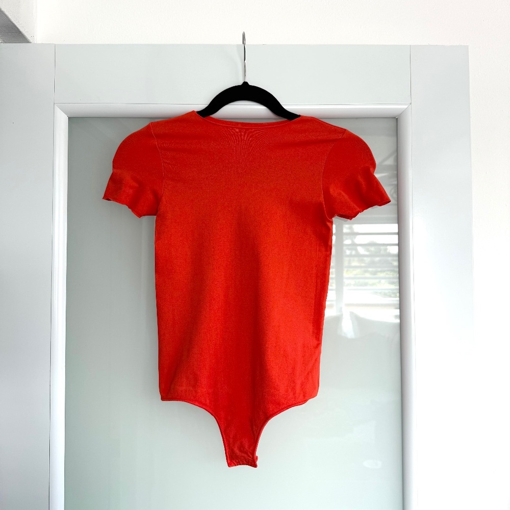 SKIMS Red Short Sleeve Bodysuit